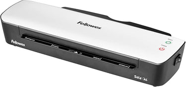 Fellowes Sola A4 - Plastificadora de documentos, para uso ocasional, lista para usar en 4 minutos, plastificadora A4 con apagado automático, 80-125 micras, color blanco, exclusiva de Amazon